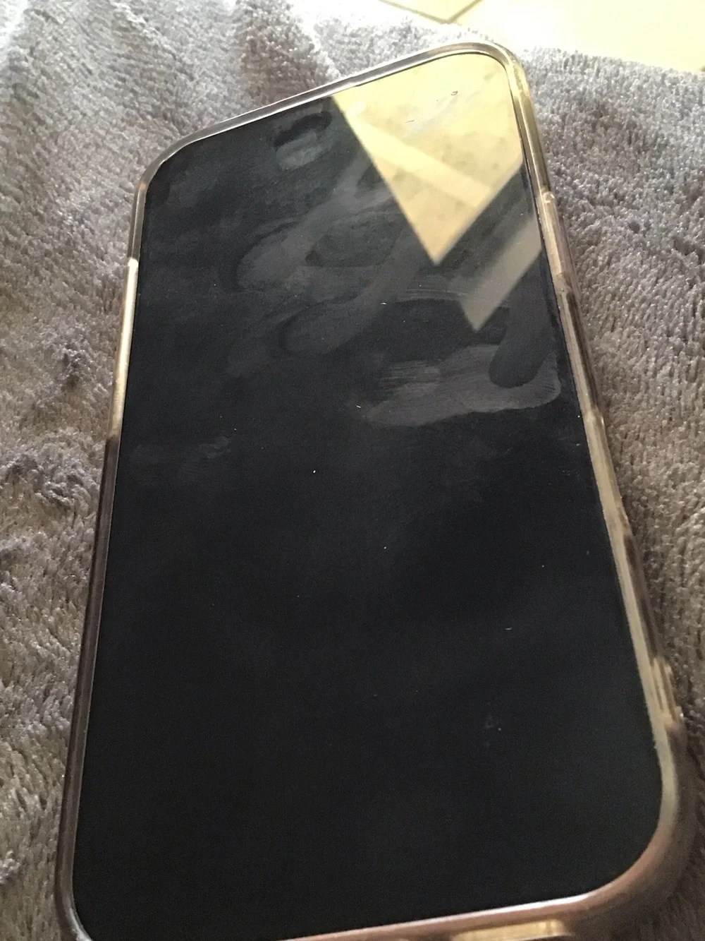 Clear Protective Phone Case with Black Front - Compatible Smartphone